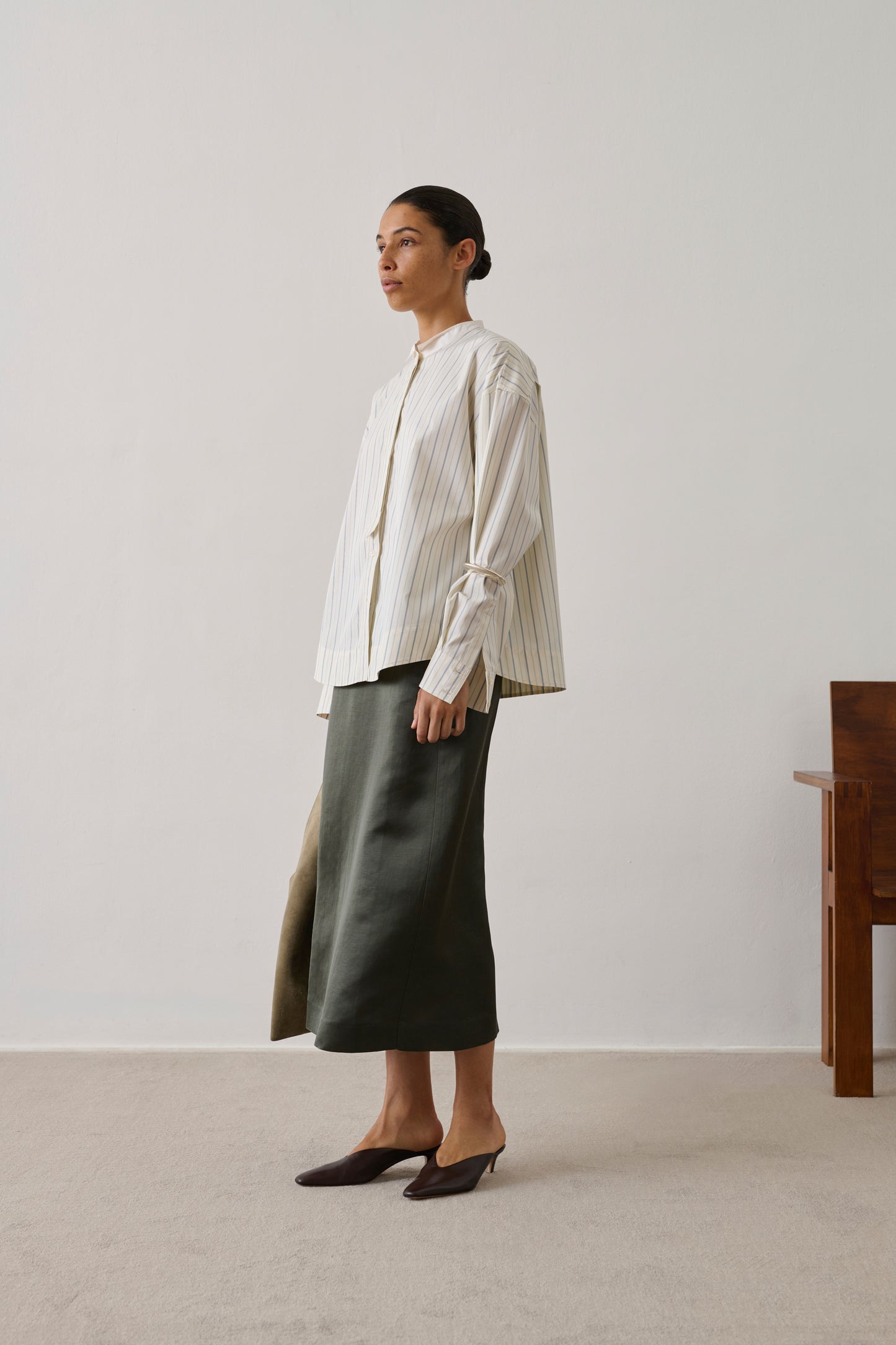 Chemise Idesia - Écru/Bleu - Coton - Femme