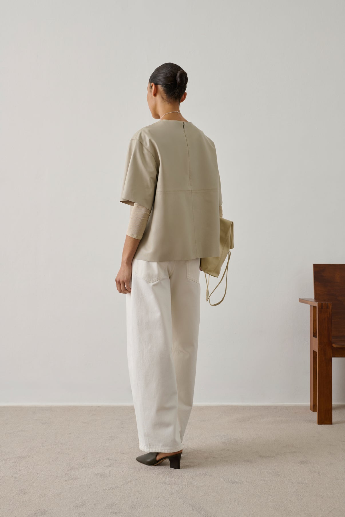 Blouse Frieda - Mastic - Cuir - Femme vue 2