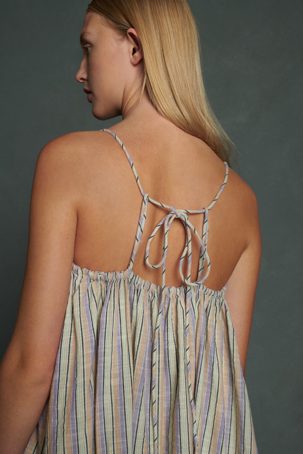 Robe Arielle - Parme/Beige - Coton - Femme vue 4